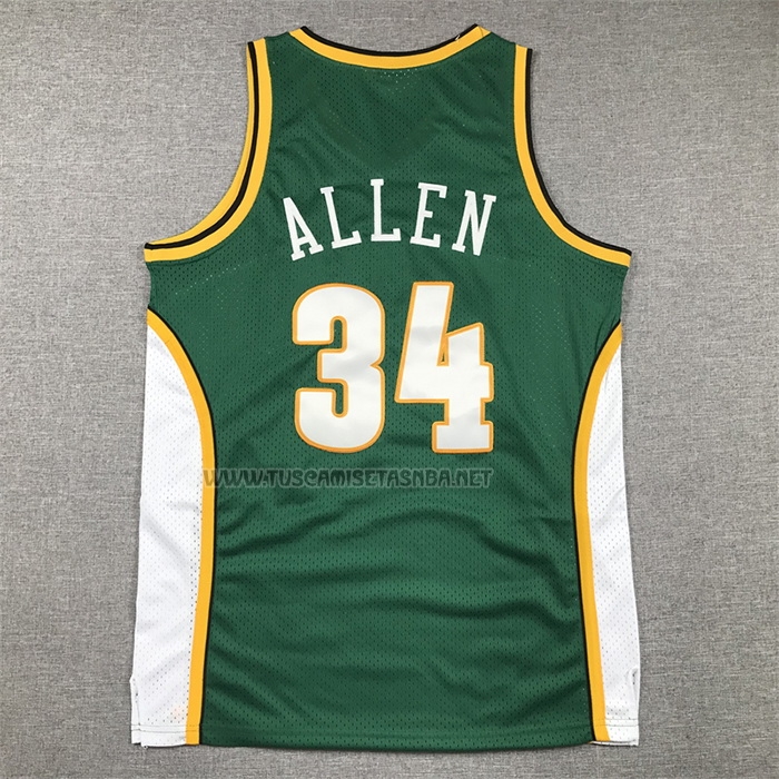 Camiseta Ray Allen NO 34 Seattle SuperSonics Mitchell & Ness 2006-07 Verde